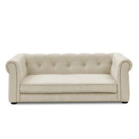 Classic Tufted Pet Lounge (Color: Beige)