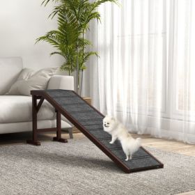 PawHut Elevated Pet Ramp with Anti‑Slip Carpet (Option: Brown)