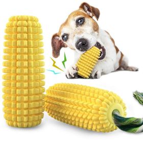Corn‑Shaped Dog Chew Toy with Rope & Squeaker (Option: Yellow)