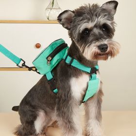 Animal Backpack Leash and Harness Set (Color: Green, Size: S)