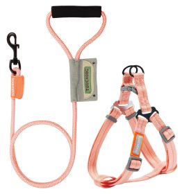 Touchdog 'Macaron' 2-in-1 Nylon Dog Harness and Leash (Color: Pink, Size: medium)