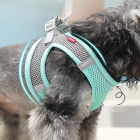 Breathable Mesh Pet Harness (Color: Sky Blue, Size: S)