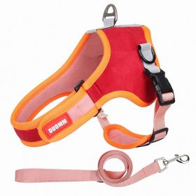 Suede Saddle-Style Dog Harness (colour: Red, Specification (L * W): S)